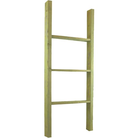 Ekena Millwork 19"W x 48"H x 3 1/2"D Vintage Farmhouse 3 Rung Ladder, Barnwood Decor Collection, Restoration Green DECR019X048X04LDRGR